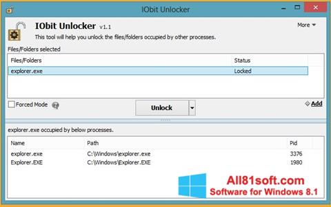 Στιγμιότυπο οθόνης IObit Unlocker Windows 8.1