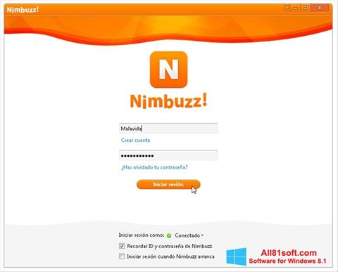 Στιγμιότυπο οθόνης Nimbuzz Windows 8.1