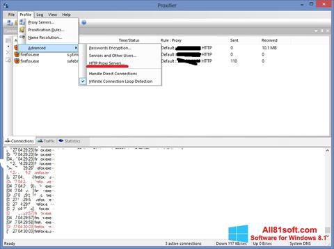 Στιγμιότυπο οθόνης Proxifier Windows 8.1