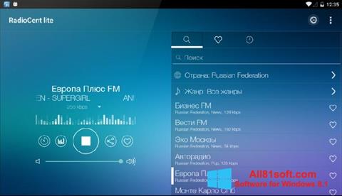 Στιγμιότυπο οθόνης Radiocent Windows 8.1
