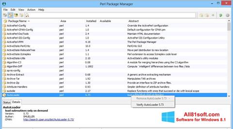 Στιγμιότυπο οθόνης ActivePerl Windows 8.1