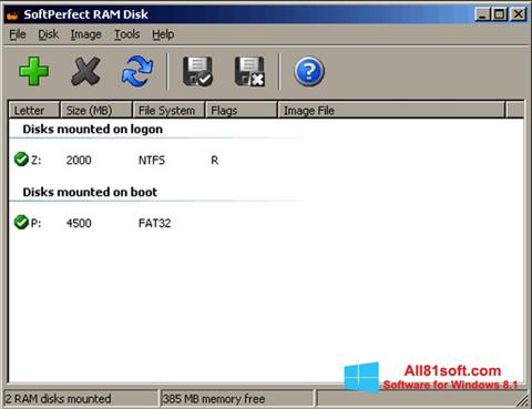 Στιγμιότυπο οθόνης SoftPerfect RAM Disk Windows 8.1