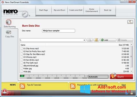 Στιγμιότυπο οθόνης Nero Lite Windows 8.1
