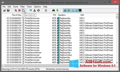 Στιγμιότυπο οθόνης Process Monitor Windows 8.1