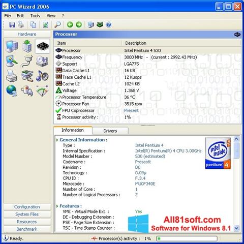 Στιγμιότυπο οθόνης PC Wizard Windows 8.1