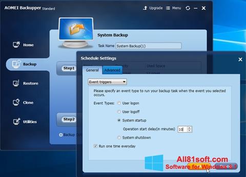 Στιγμιότυπο οθόνης AOMEI Backupper Windows 8.1
