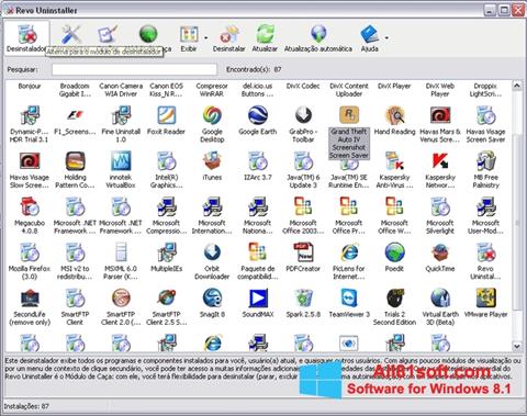 Στιγμιότυπο οθόνης Revo Uninstaller Windows 8.1