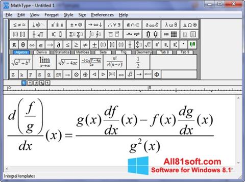 Στιγμιότυπο οθόνης MathType Windows 8.1