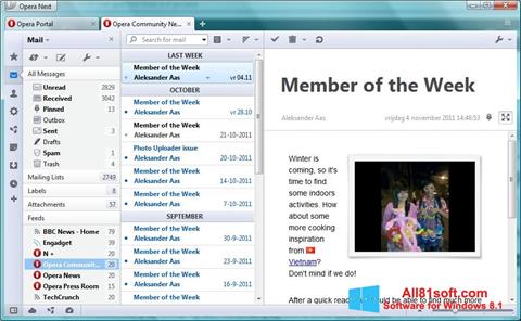Στιγμιότυπο οθόνης Opera Mail Windows 8.1