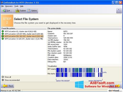 Στιγμιότυπο οθόνης GetDataBack Windows 8.1