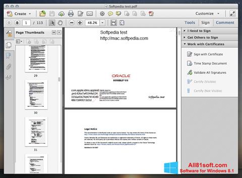 Στιγμιότυπο οθόνης Adobe Acrobat Windows 8.1