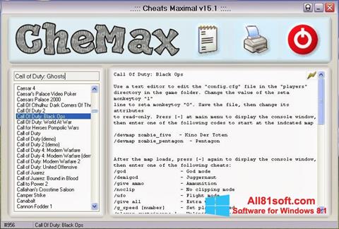 Στιγμιότυπο οθόνης CheMax Windows 8.1