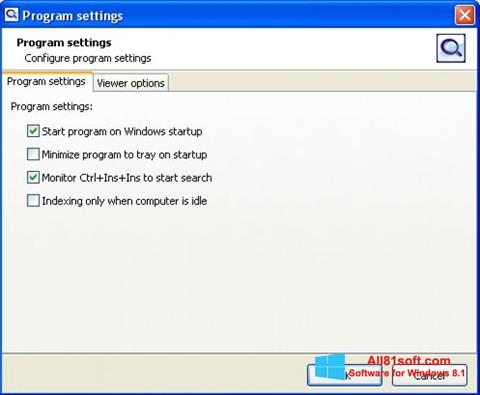 Στιγμιότυπο οθόνης SearchInform Windows 8.1